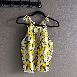 J. Crew Lemon Print Sleeveless Top